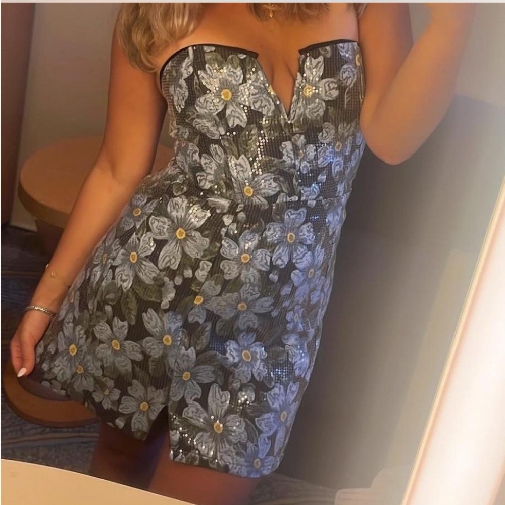 Floral Strapless Dress